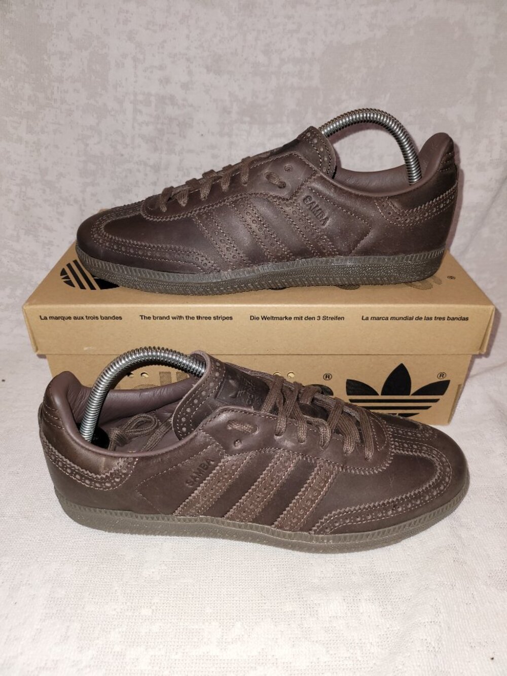 Men’s ADIDAS Originals SAMBA OG Brogue Pack Brown Gum Shoes JI3231 Size 8.5